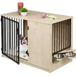 Relaxdays Hundek&auml;fig, f&uuml;r Zuhause, HBT: 65,5x102x60 cm, 2 drehbare N&auml;pfe,...