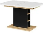 Esstisch Vicco Fenaro Wei&szlig;/Goldkraft Eiche 120-160 x 80 cm mit offenen...
