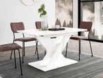 MIRJAN24 Tisch Toxx 160, Esszimmer Tisch (Farbe: Marmor Bianco / Wei&szlig;) - Wei&szlig;