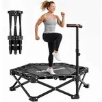 SPORTNOW Fitness Trampolin klappbar &Oslash;104 cm Mini Trampoline mit T-Griff - Schwarz