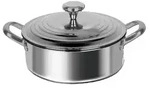 Edelstahl Kochtopf - Niedriger Topf geeignet f&uuml;r alle Herdarten, Antihaft 24 cm