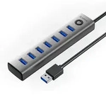 Orico CL7U-U3 Hub 7x USB-A 3.0 + USB-C 5V/3A 1m - Grau - Grau