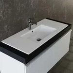 VILSTEIN Keramik Einbau-Waschbecken, 100cm, Wei&szlig;, Mit &Uuml;berlauf,