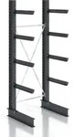 STIER Kragarmregal schraubbar einseitig 1 Feld mit 4 Ebenen 1280x3150x800mm