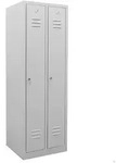 STIER Garderobenspind, 2 Abteile, 1800x590x500mm, lichtgrau, 1 Regalboden, 1