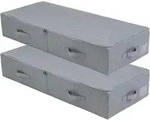 Unterbett-Aufbewahrungsk&ouml;rbe 2er-Pack Dunkelgrau 100x43x18cm faltbar mit...