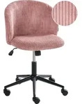 BELIANI B&uuml;rostuhl Rosa Cord Drehbar H&ouml;henverstellbar Modernes Design Retro...