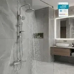 GROHE Duscharmatur Precision Flow, Duschsystem mit BELVIT Regendusche,...