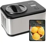 KLAMER Eismaschine 1,5L, 120 W Eiscrememaschine aus Edelstahl mit K&uuml;hlfunktion,