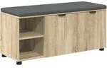 vidaXL Flurbank mit Kissen mit Regal Sonoma-Eiche 100 x 38 x 46 cm - Braun