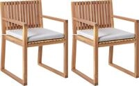 BELIANI Gartenstuhl 2er Set Hellbraun es Akazienholz Lamellen-Optik mit...