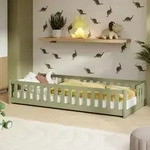 Kids Collective Kinderbett Bodenbett mit Rausfallschutz & Lattenrost Montessori...