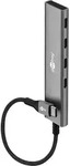 Slim 4-Port USB-Hub, USB-C auf USB-C, 5 Gbit/s - Grau