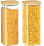 Vorratsgl&auml;ser Spaghetti Glas mit Bambusdeckel 2500ml + 2x 1200ml...