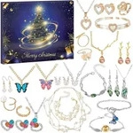 Adventskalender Schmuck 2026 Damen 24-teilig mit Armband, Halskette, Ohrringen,
