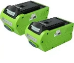 EXTENSILO 2x Akku kompatibel mit Greenworks G40PH51K4, G40LM49DB, G40LT,...