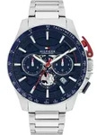 Tommy Hilfiger Herrenuhr Bank Chronograph Edelstahl mit Tachymeterskala, dunkelblauem