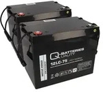 2x Q-Batteries 12LC-75 AGM Akku 24V 77Ah &ndash; kompatibel mit Mobilis M84