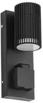 Lindby Au&szlig;enwandlampe Enerio, schwarz, Steckdose, GU10, IP44 - Schwarz
