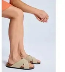 Roxy Damen Sandalen Mannae Crossed aus Polyester, Farbe Taupe, Gr&ouml;&szlig;e 39 -...