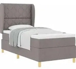 vidaXL Boxspringbett mit Matratze Dunkelgrau 90x190 cm Taupe Stoff - Taupe