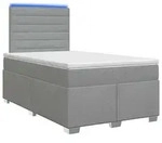 vidaXL Boxspringbett mit Matratze Hellgrau 120 x 190 cm Stoff - Hellgrau