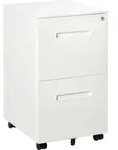 Vinsetto Rollcontainer Aktenschrank mit 2 Schubladen Abschlie&szlig;barer Rollschrank -
