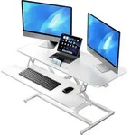 H&ouml;henverstellbarer Schreibtischaufsatz Steh-Sitz Aufsatz 101x40cm - Wei&szlig;