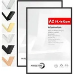 2x Bilderrahmen DIN A2 42x59,4 cm Schwarz Metall Dokumentenrahmen