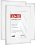 Bilderrahmen 30x40 cm Aluminium Silber 3er Set mit Kunstglas