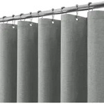 Duschvorhang Leinen Stoff mit Metallringen 275 x 182 cm Grau Wasserdicht Anti