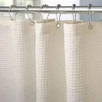 Duschvorhang Waffelstoff mit Metallringen 152 x 214 cm Creme