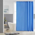 Schmaler Duschvorhang Textil Polyester Blau 150x180 cm Waschbar Wasserabweisend