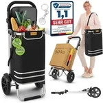 ELONEO Einkaufstrolley klappbar, Einkaufswagen mit K&uuml;hlfach, 3in1 Trolley,...