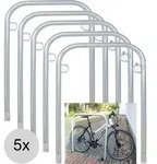 5 x Fahrradanlehnb&uuml;gel 114 x 78 cm Stahl feuerverzinkt &Oslash; 49mm Einbetonieren
