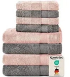 Komfortec 8er Handtuch Set aus 100% Baumwolle, 4 Badet&uuml;cher 70x140 und 4 Handt&uuml;cher