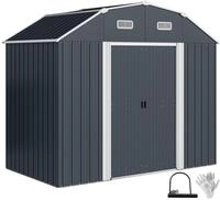 Outsunny Ger&auml;tehaus aus Stahl, 2,7 m&sup2; Ger&auml;teschuppen mit UV-Schutz,...