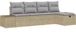 vidaXL Gartensofa-set 5 stk. Beige Poly-Rattan - Beige