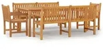 vidaXL 5-tlg. Garten-Essgruppe Massivholz Teak - Braun
