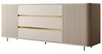 Kommode MIRAGE GOLD, mit 3 Schubladen und 2 T&uuml;ren - Beige/Gold