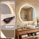 CLP Badspiegel halbrund rahmenloser Wandspiegel dimmbar mit LED-Beleuchtung Baloni 