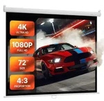 VEVOR Manuelle Projektionsleinwand, 3048 mm 1:1 4K 1080 HD Einziehbare Pull-Down