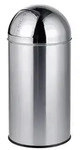 Relaxdays M&uuml;lleimer, 35 Liter, Push-Deckel, Edelstahl, entnehmbarer Inneneimer,