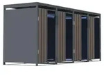 M&uuml;lltonnenbox Holzoptik mit Plexiglas f&uuml;r 4 Tonnen 240 l