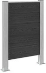 vidaXL M&uuml;lltonnenzaun Grau 85 x 12 x 115 cm Aluminium und WPC - Grau