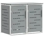 vidaXL M&uuml;lltonnenbox for 2 Bins 240L Edelstahl Grau - Grau