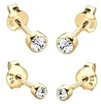 Elli Ohrringe Damen Ohrstecker 2er Set Basic mit Kristall in 925 Sterling Silber