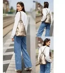 Caspar 2in1 Leder Rucksack Schultertasche Sportlich Elegante Damen Handtasche -