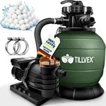 tillvex&reg; Sandfilteranlage Pool Gr&uuml;n 13.200L/h bis 40.000L + 1200g...