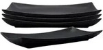 Porzellan Servierschale schwarz matt 29 x 15 cm - 4er Set - Vorspeisen und Sushi